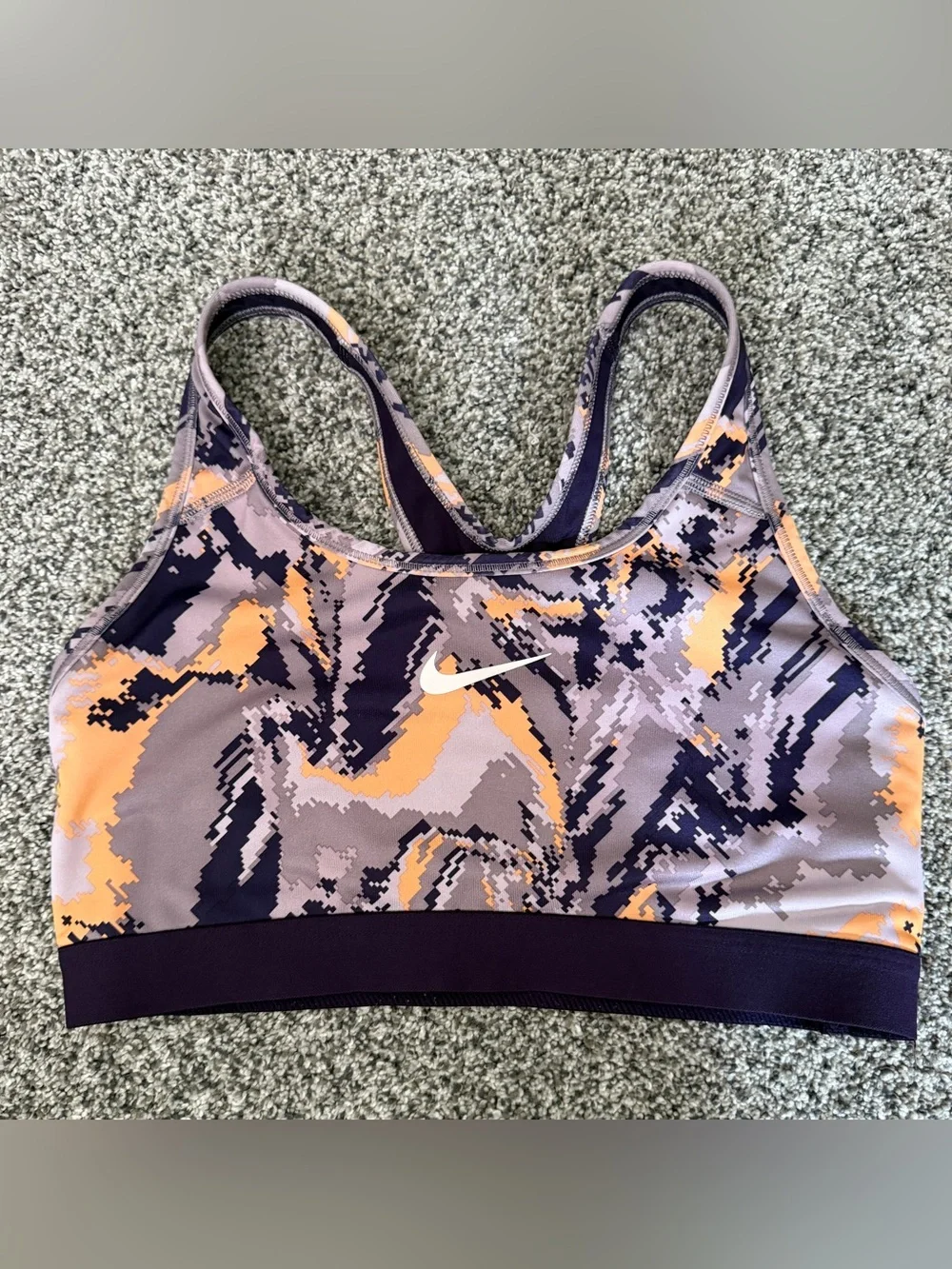 Nike Purple & Peach Printed Sports Bra